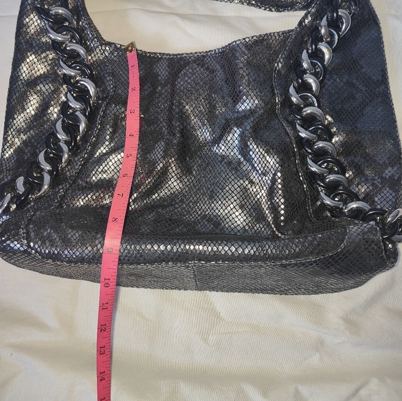 Authentic $448 Michael Kors Gunmetal Python Snakeskin Genuine Leather Pu… - Picture 14 of 16